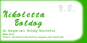 nikoletta boldog business card